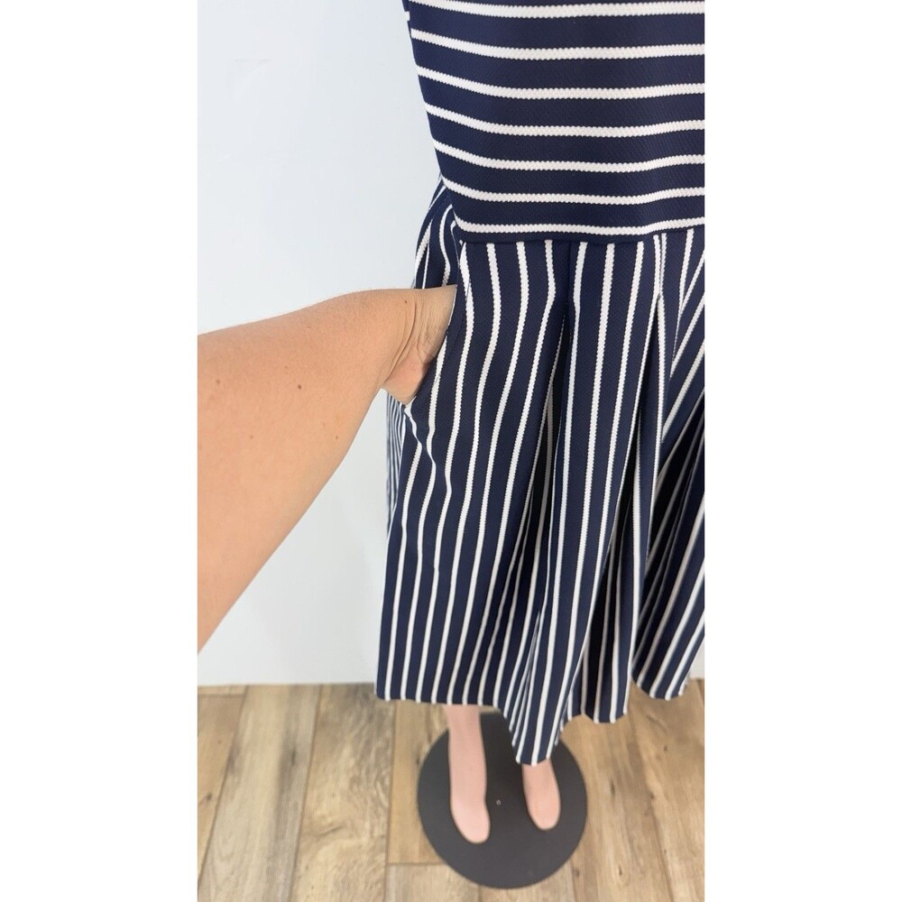 Draper James Women’s L Short Sleeve Striped Knit Dress Nautical NEW - Picture 5 of 15